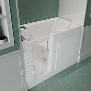 Meditub 3060WILWH Collection 30 x 59 Whirlpool Jetted Bathtub with Left Drain in White with Powered Fast Drain