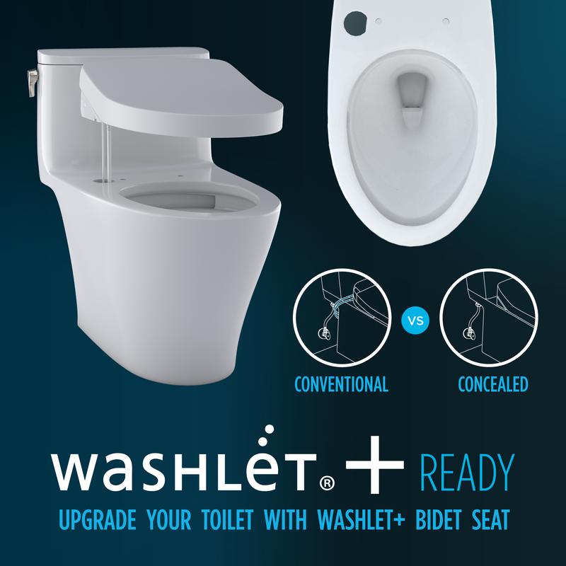 TOTO MS786124CEFG.10#01 Drake Transitional Two-Piece Elongated 1.28 GPF Universal Height TORNADO FLUSH Toilet with 10 Inch Rough-In, CEFIONTECT, and SoftClose Seat, WASHLET+ Ready, Cotton White - view 8