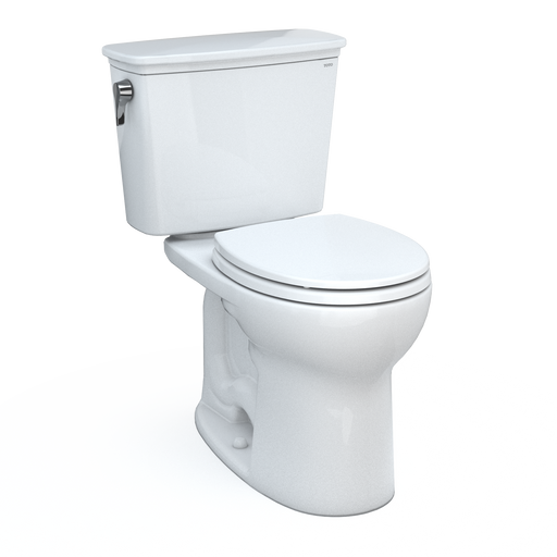 TOTO CST785CEFG#01 Drake Transitional Two-Piece Round 1.28 GPF Universal Height TORNADO FLUSH Toilet with CEFIONTECT, Cotton White