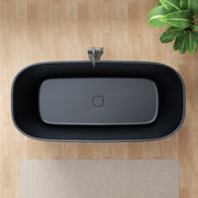 Anzzi FT-AZ6732 67 in. x 32 in. Rectangle Stone Resin Freestanding Soaking Bathtub