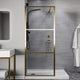 Anzzi Himmel Series 33.6 in. x 78 in. Framed Fixed Shower Door in Brushed Gold
