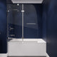 Anzzi Herald Series 48 in. x 58 in. Frameless Hinged Tub Door with Tsunami Guard in Polished Chrome