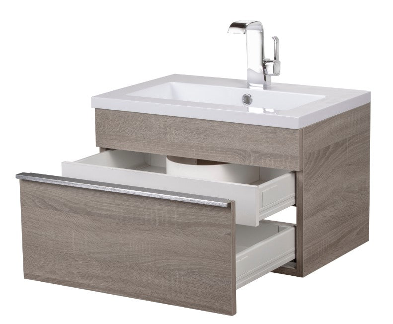 Cutler FV TR DORATO24 Trough 24" Wall Mount Modern Cultured Marble Top Bathroom Vanity - Dorato