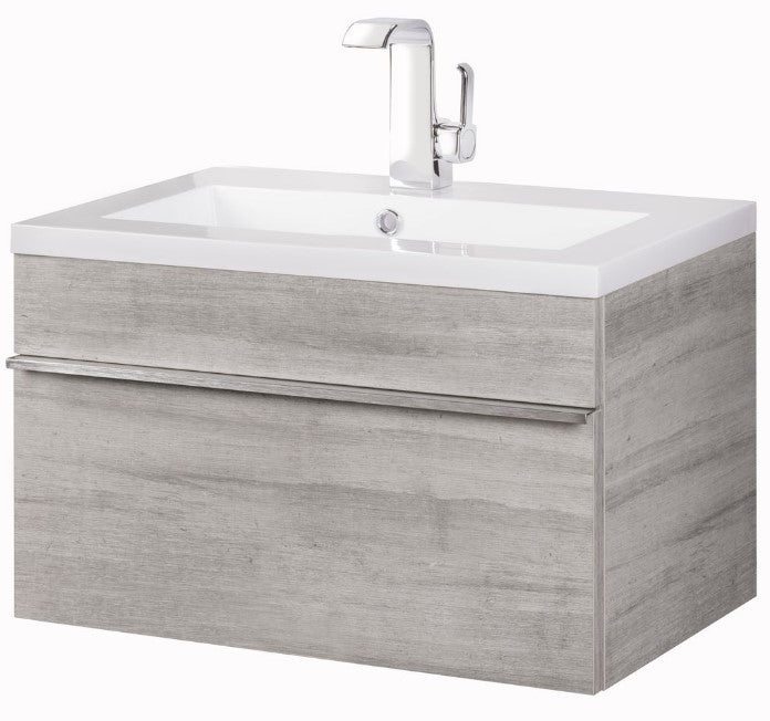 Cutler FV TR SOHO24 Trough 24" Wall Mount Modern Cultured Marble Top Bathroom Vanity - Soho