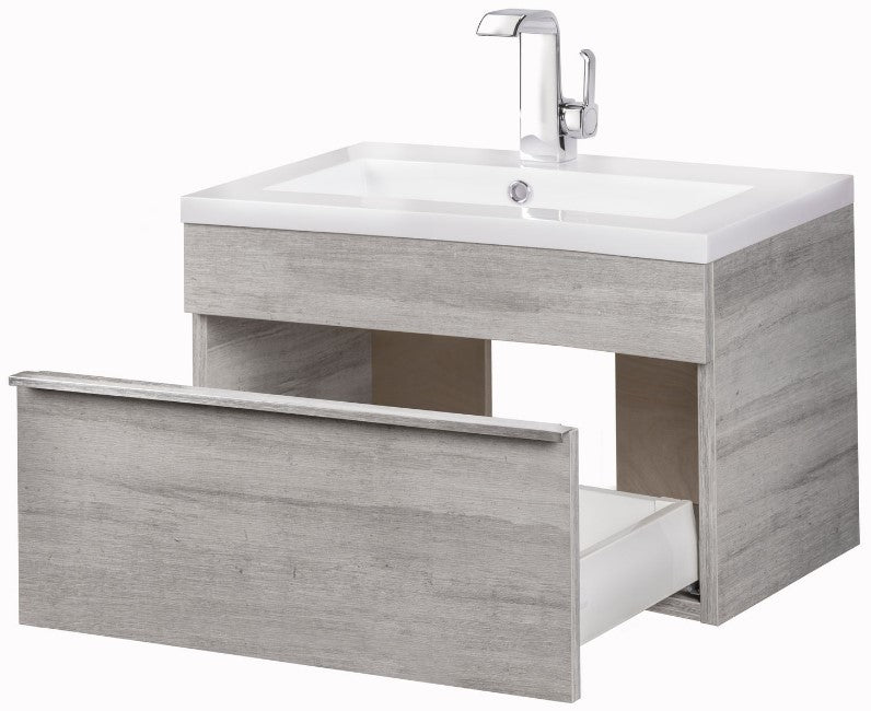 Cutler FV TR SOHO24 Trough 24" Wall Mount Modern Cultured Marble Top Bathroom Vanity - Soho