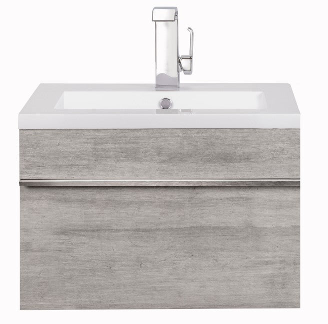 Cutler FV TR SOHO24 Trough 24" Wall Mount Modern Cultured Marble Top Bathroom Vanity - Soho
