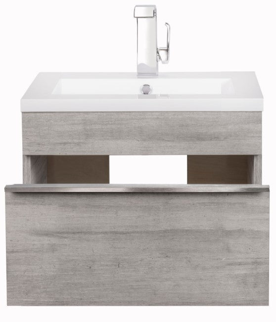 Cutler FV TR SOHO24 Trough 24" Wall Mount Modern Cultured Marble Top Bathroom Vanity - Soho