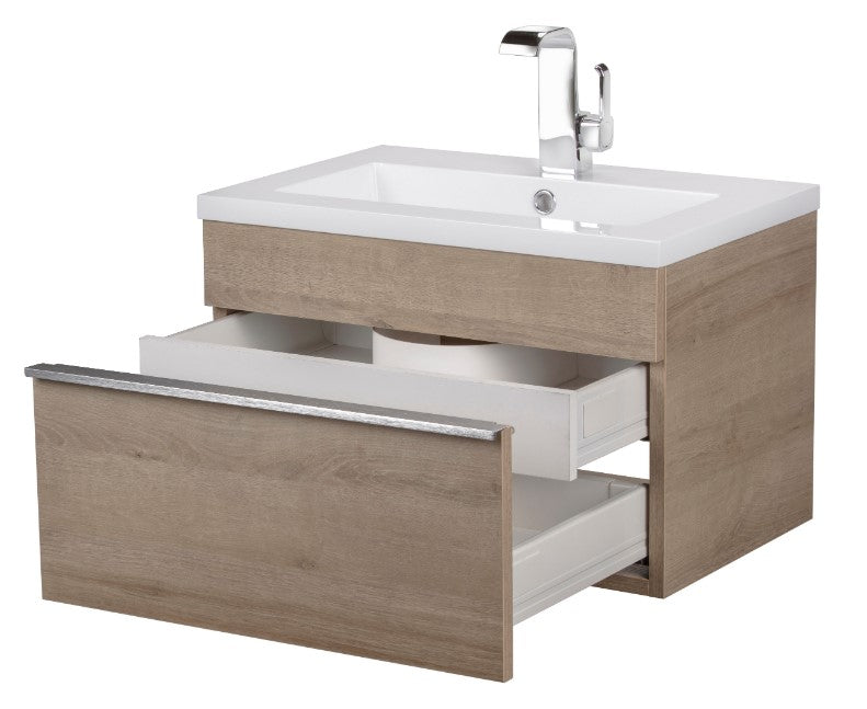 Cutler FV TR ORGANIC24 Trough 24" Wall Mount Modern Cultured Marble Top Bathroom Vanity - Organic