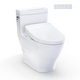 TOTO MW6263446CEFG#01 WASHLET+ Aimes One-Piece Elongated 1.28 GPF Toilet and WASHLET S5 Bidet Seat, Cotton White
