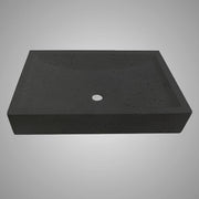 Zapen Rectangular Cast Concrete Vessel Sink - Black
