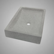 Zapen Rectangular Cast Concrete Vessel Sink - Dark Grey