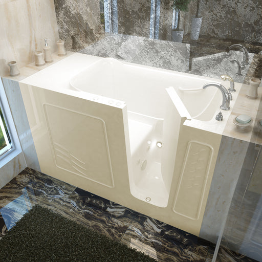 Meditub A3060WIRBH Walk-In 30 x 59 Right Drain Biscuit Whirlpool Jetted Walk-In Bathtub