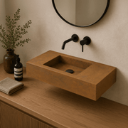 Zedden Cast Concrete Wall-Mount Sink - Vintage Brown