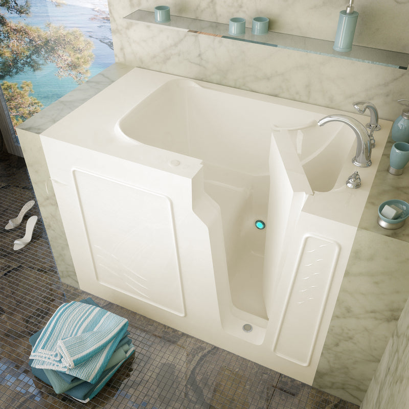 Meditub 2952RBS Walk-In 29 x 52 Right Drain Biscuit Soaking Walk-In Bathtub