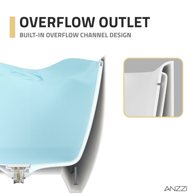 Anzzi FT-AZ6732 67 in. x 32 in. Rectangle Stone Resin Freestanding Soaking Bathtub