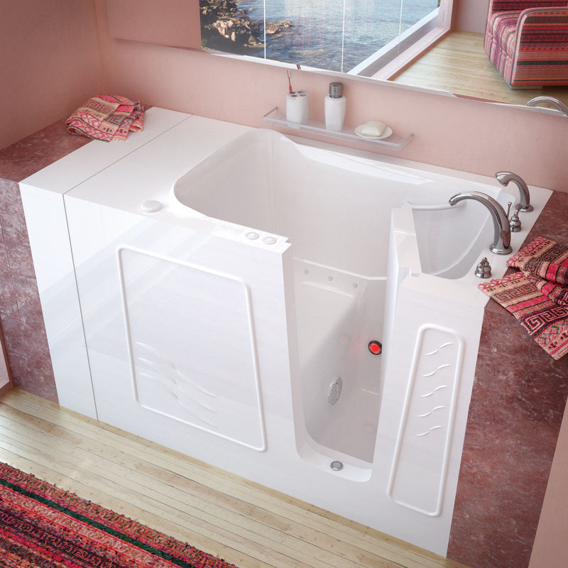 Meditub A3053RWA Walk-In 30 x 52 Right Drain White Air Jetted Walk-In Bathtub