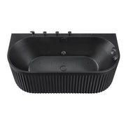 Anzzi FT-AZ514BK-BK Stone Belle 67 in. x 32 in. Freestanding Whirlpool and Air Bathtub in Black