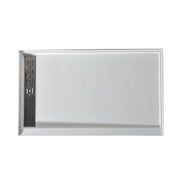 Anzzi Alexander 60 in. L x 30 in. W Alcove Shower Pan Base with Left Drain in Glossy White Marine Acrylic