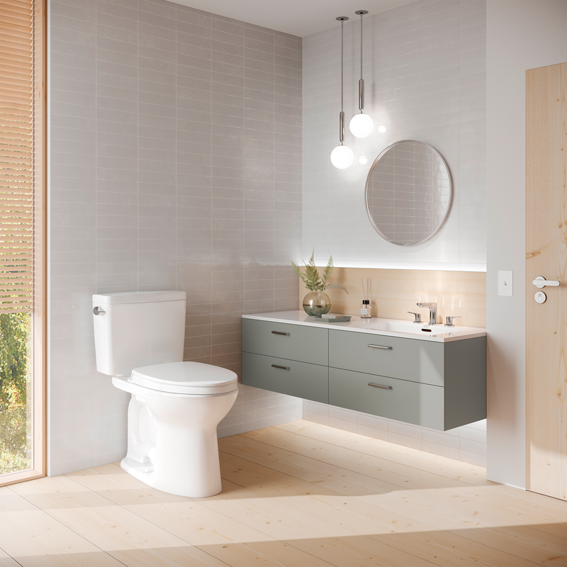 TOTO CST776CSFG#01 Drake Two-Piece Elongated 1.6 GPF Universal Height TORNADO FLUSH Toilet with CEFIONTECT, Cotton White - view 7